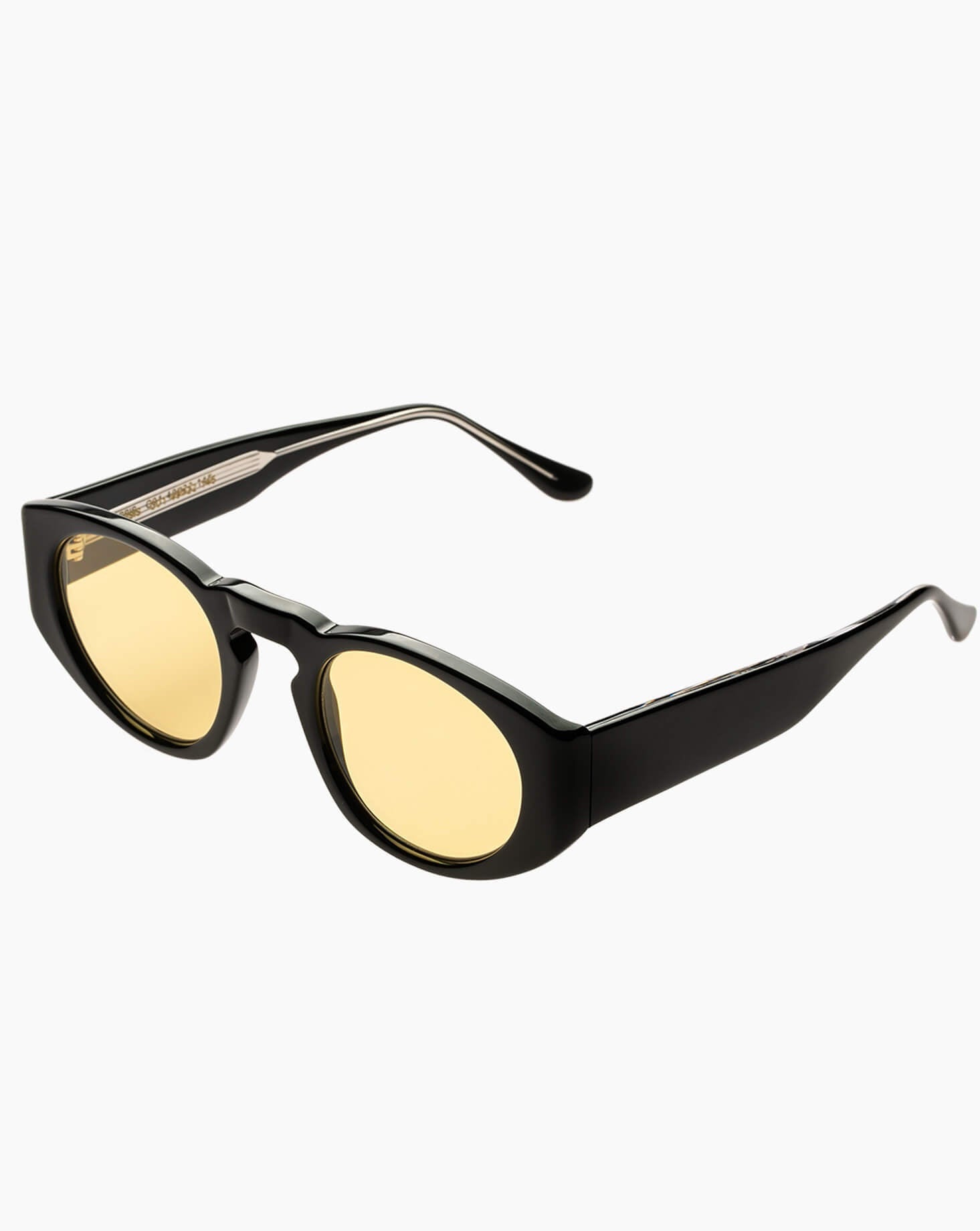 SUNGLASSES-ONASSIS-BLACK-YELLOW-SIDE  |BLACK CUSTOM LENSES-PINA COLADA