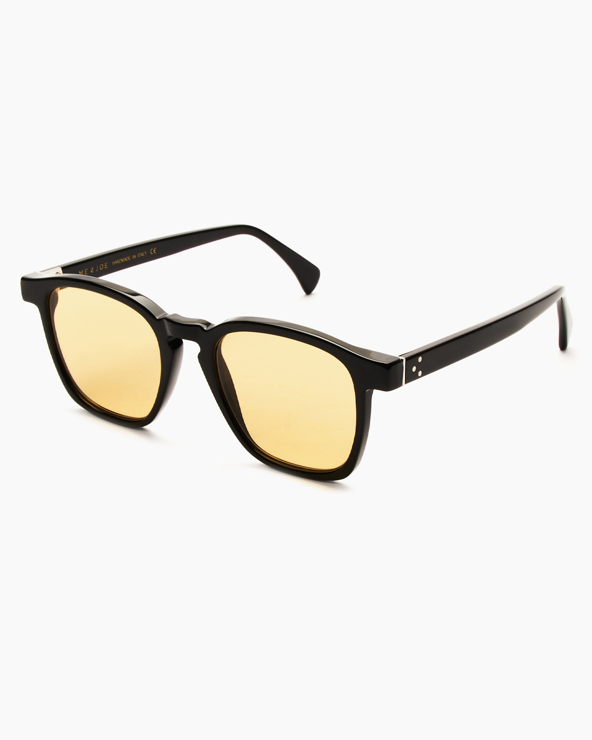 SUNGLASSES-WOMEN-MEN-UNISEX-ALFIE-STUDIO-BLACK-YELLOW-SIDE |BLACK CUSTOM LENSES-PINA COLADA