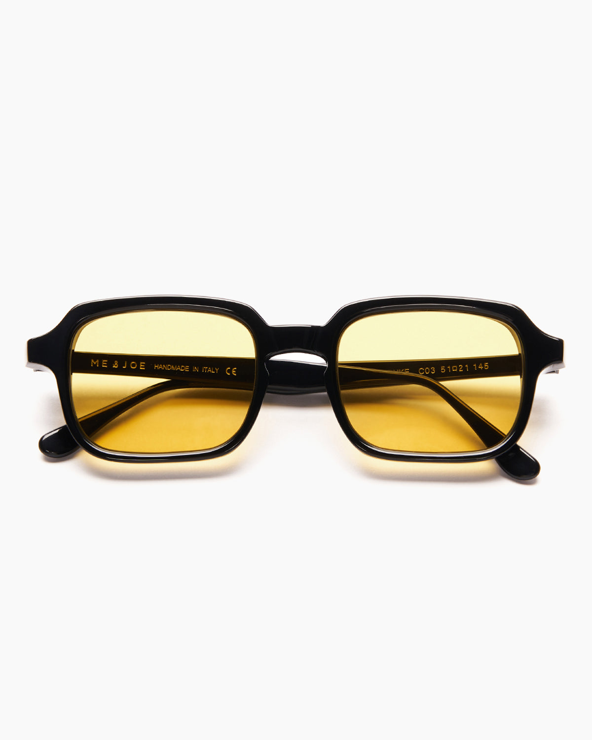 SUNGLASSES-WOMEN-MEN-UNISEX-DU_-BLACK-STUDIO-YELLOW-FRONT |BLACK CUSTOM LENSES-PINA COLADA