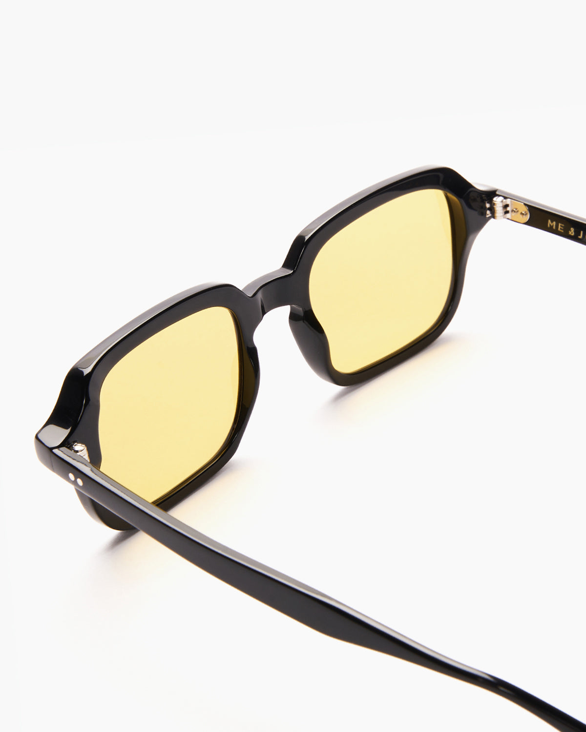 SUNGLASSES-WOMEN-MEN-UNISEX-DU_-BLACK-STUDIO-YELLOW-TEMPLE |BLACK CUSTOM LENSES-PINA COLADA