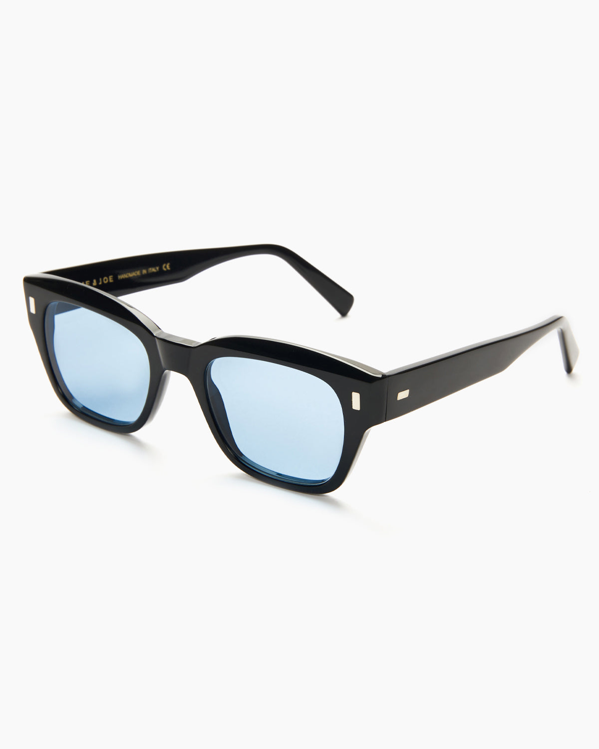 SUNGLASSES-WOMEN-MEN-UNISEX-DYLAN-BLACK-STUDIO-BLUE-SIDE |BLACK CUSTOM LENSES-BLUE JEAN