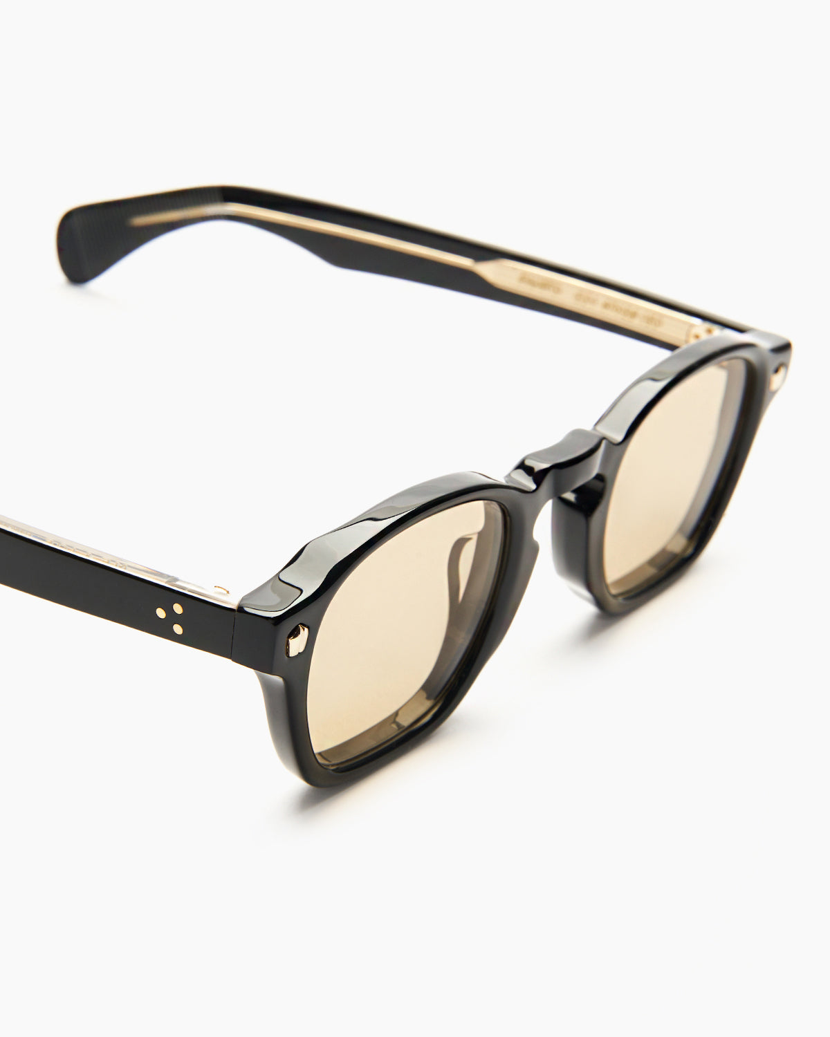 SUNGLASSES-WOMEN-MEN-UNISEX-FAUSTO-STUDIO-BLACK-YELLOW-DETAIL |BLACK CUSTOM LENSES-SAND