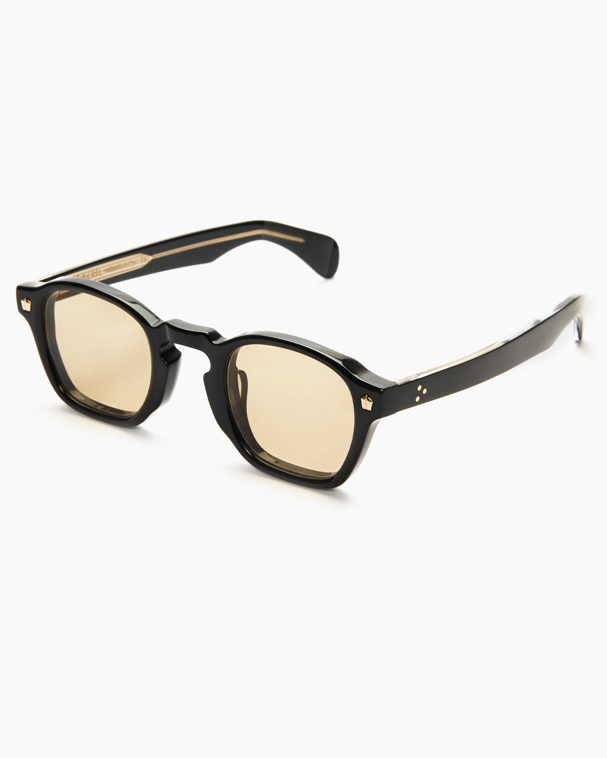 SUNGLASSES-WOMEN-MEN-UNISEX-FAUSTO-STUDIO-BLACK-YELLOW-SIDE |BLACK CUSTOM LENSES-SAND