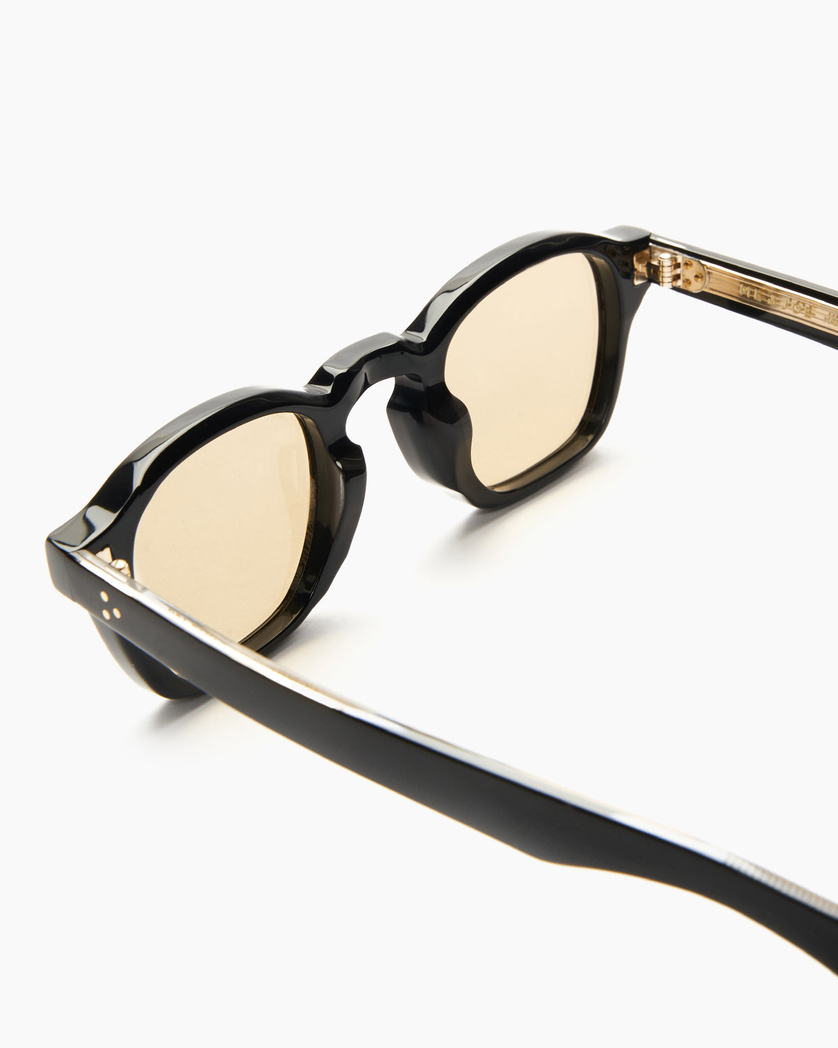 SUNGLASSES-WOMEN-MEN-UNISEX-FAUSTO-STUDIO-BLACK-YELLOW-TEMPLE |BLACK CUSTOM LENSES-SAND