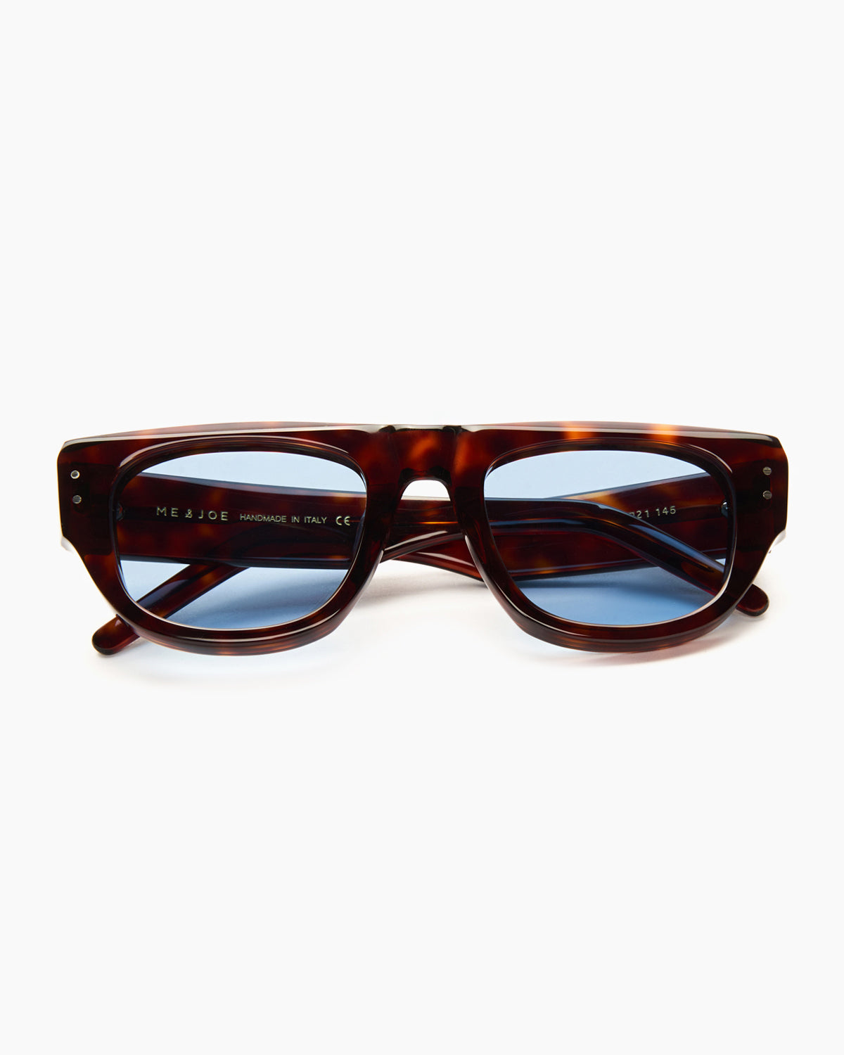 SUNGLASSES-WOMEN-MEN-UNISEX-MILANO-STUDIO-TORTOISE-BLUE-FRONT |TORTOISE CUSTOM LENSES-BLUE JEAN