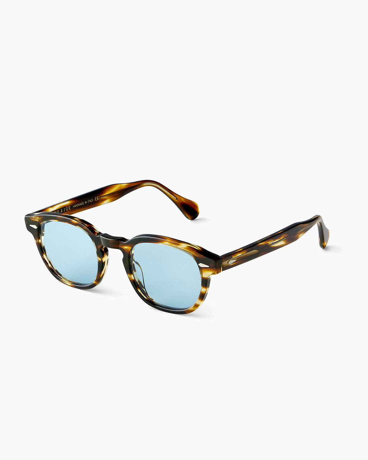 SUNGLASSES-WOMEN-MEN-UNISEX-TAYLOR-BLONDE TORTOISE-CUSTOM LENSES-BLUE JEAN-SIDE |BLONDE TORTOISE CUSTOM LENSES-BLUE JEAN