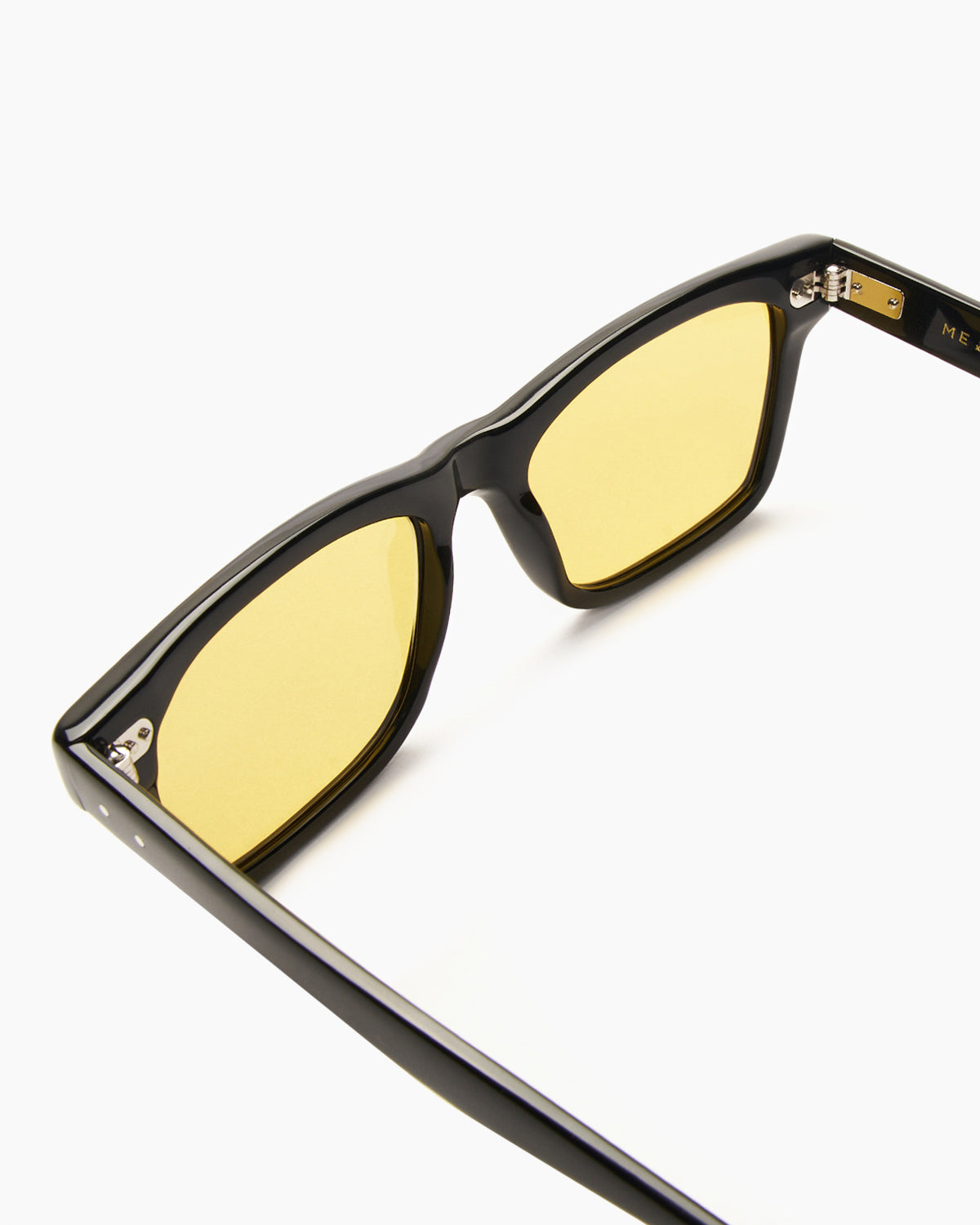 SUNGLASSES-WOMEN-MEN-UNISEX-WAYNE-STUDIO-BLACK-YELLOW-TEMPLE | BLACK CUSTOM LENSES-PINA COLADA